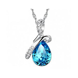 Pendentif Colliers De Luxe Autriche Cristal Larmes D'anges Goutte D'eau Forme Sier Plaqué Chaînes Pour Femmes Mode Bijoux Cadeau Livraison Otslo