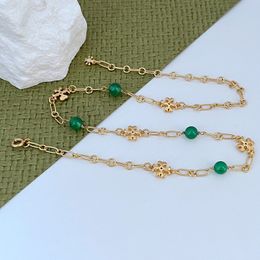 Collares colgantes Collares de cemento de diseño simple de lujo clásico para mujeres TB Beads verde Link Cadena Cartas de vela de vela de ballena gótica Chokers Chokers