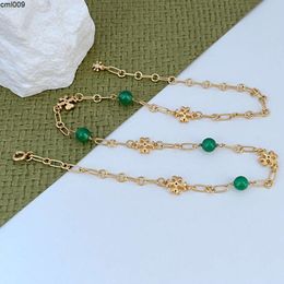Colliers pendants Luxury Classic Simple Designer Choker pour femmes TB Brand Green Beads Link Chain