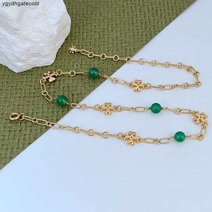 Collares colgantes Collares de cemento de diseño simple de lujo clásico para mujeres TB Beads verde Link Cadena Cartas de vela de vela de ballena gótica Chokers Chokers