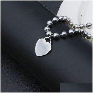 Colliers de pendentif concepteur de luxe 15 mm coeur femme en acier inoxydable à la chaîne de perles couvertes sur le cou