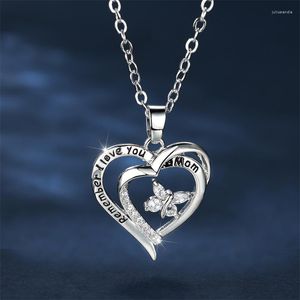 Pendentif Colliers De Luxe Femme Amour Coeur Papillon Collier Argent Couleur Chaîne Charme Blanc Zircon De Mariage Pour Les Femmes