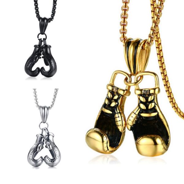 Collares colgantes de lujo para hombres, Mini guante de boxeo, collar de regalo para cadena de Hip Hop, collar de fiesta de salón subterráneo, colgante de joyería