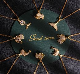Colliers pendants Collier de luxe Designers Animalcule Designers bijoux diamants colorés femmes Fashion Titanium en acier dorée jamais FAD8636136