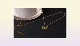 Colliers pendants Collier de luxe Butterfly Designers Bijoux Diamants Collier Women Fashion Titane Steel Goldplated Never FAD5916080