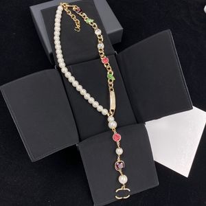 Collares pendientes Collar de perlas de lujo Collar de diseñador Collar de joyería de piedras preciosas coloridas Pulsera de diseñador Regalo de boda