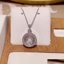 Pendentif Colliers Luxe Forme Ronde Collier Empilable Beautif Fl Zircon Cubique Chaîne De Tennis Dubai Femmes Bijoux De Fête Cadeau D1571 Drop Otnug