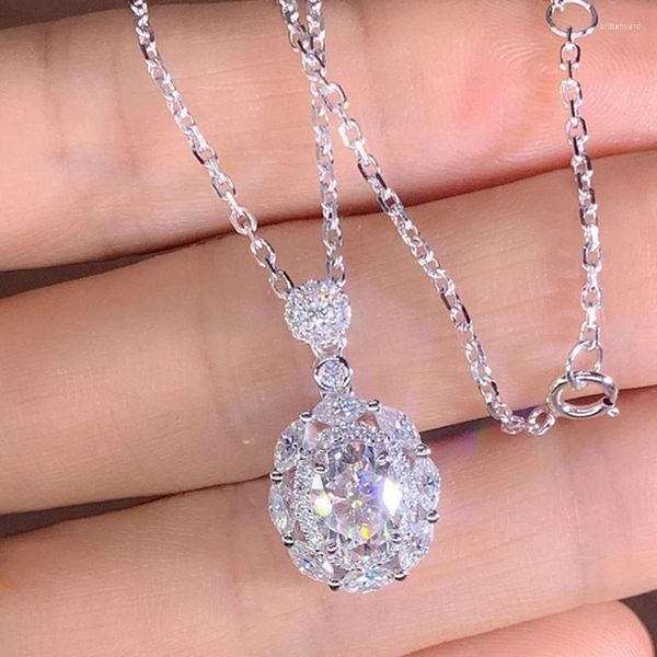 Colliers pendentif Collier de mariage conçu par Ly pour la mariée 2023 Accessoires de cou modernes Couleur Argent Brillant CZ Bijoux de mode pour femmes