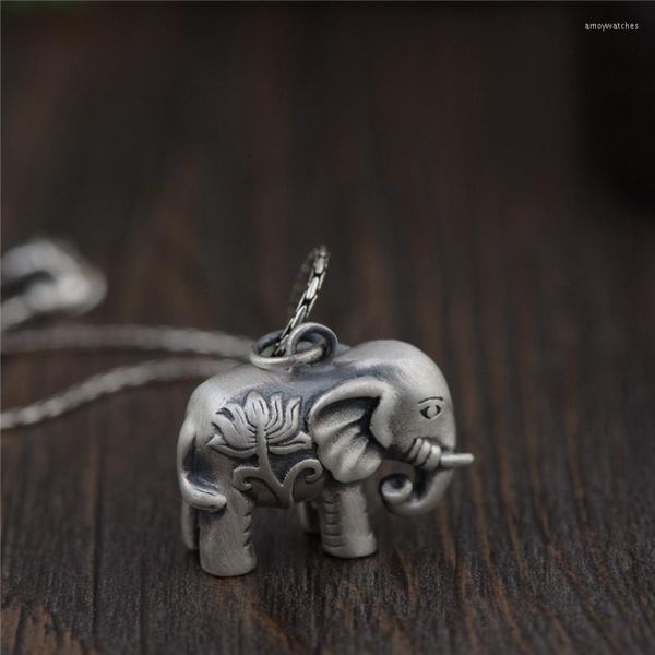 Pendentif Colliers LYBUY Authentique 100% 925 Sterling Silver Animal Mignon Éléphant Bijoux Pour Hommes Femmes