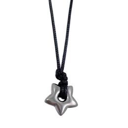 Colliers pendents m2ea gothique creux collier pendentif étoile vintage corde en cuir bijoux bijoux pour femmes