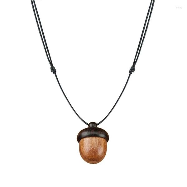 Pendentif Colliers M2EA Vintage Vissable Ebony Acorn Gawu Box Long Collier Pine Cone Design Drop Jewelry