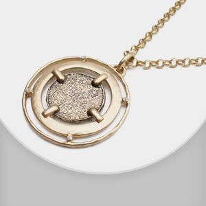 Collares pendientes M40 RISPADA Retro Gold Metal Coin Necklace For Women Party Joyería al por mayor