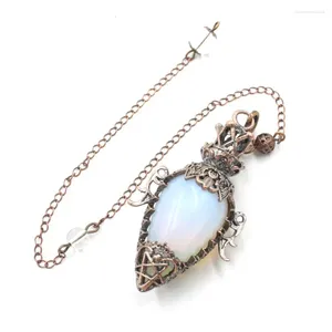 Colliers de pendentif pendentifs de lampe magique Reiki Pendule Chaîne Natural Stone Charms Mascot Bijoux de mode Amulette pour femmes 10pcs