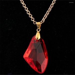 Pendentif Colliers Magic Stone Collier pour femmes Rouge Acrylique Sparkling Wizard Amulette Film Bijoux Accessoires en gros