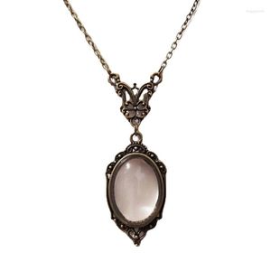 Hangende kettingen vergroten ketting kanten rand ovaal-monocle Victoriaanse sieraden steampunk-necklace literatuurboekliefhebber cadeau