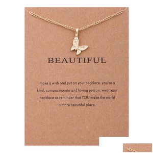 Pendentif Colliers Faire Une Carte De Voeux Perle Éléphant Soleil Papillon Collier Pour Femmes Filles Mode Bijoux Drop Delivery Pendan Dhgarden Dhl0L