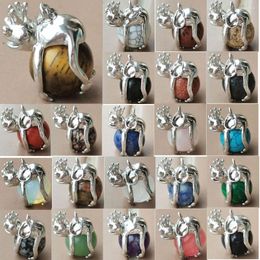 Collares pendientes Malaquita Ojo de tigre Cristal Lapislázuli Howlita Aventurina Cerezo Cuarzo Piedra dorada Arena azul Ópalo Rana Grano WFH859