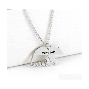 Hanger kettingen mama beer tag gegraveerde dieren ketting