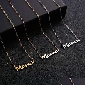 Collares pendientes Mamá Día de la Madre Regalo Carta Collar Serie Joyería para mujer Fabricante Aleación 45Add5Cm Venta al por mayor Gota Deli Dhgarden Dhkdm