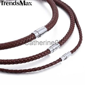 Pendentif Colliers En Cuir Artificiel Collier Ras Du Cou Noir Marron Corde Tressée Chaîne pour Hommes Garçon Mâle Bijoux Cadeaux collier homme Magnétique UNM27 J230725