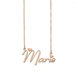 Pendentif Colliers Marie Nom Collier Personnalisé Pour Femmes Filles Amis Anniversaire Mariage Noël Mère Jours Cadeau