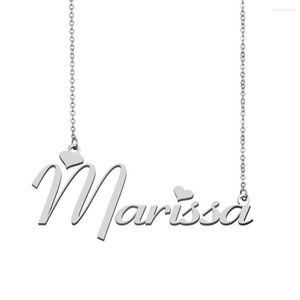 Pendentif Colliers Marissa Nom Collier Personnalisé Femmes Collier En Acier Inoxydable Plaqué Or Alphabet Lettre Bijoux Amis Cadeau