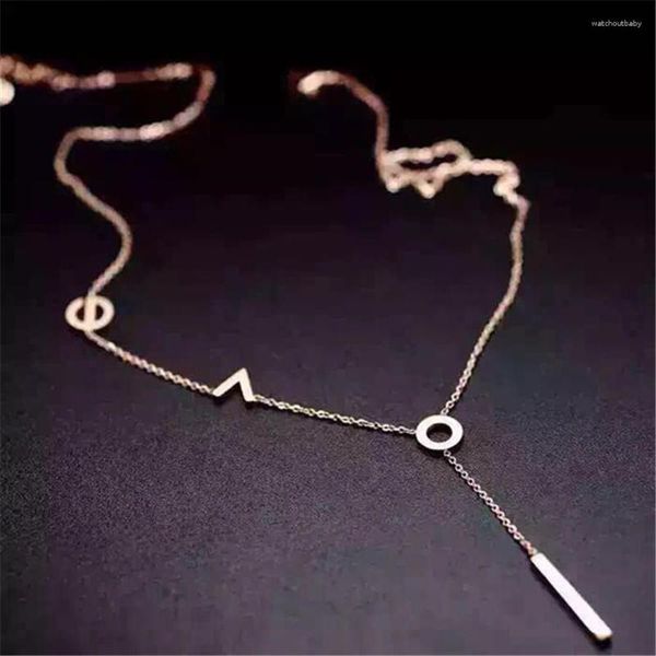 Collares colgantes Martick Collar de carta de amor romántico con cadena de eslabones de borla Joyería de moda Mujeres P118