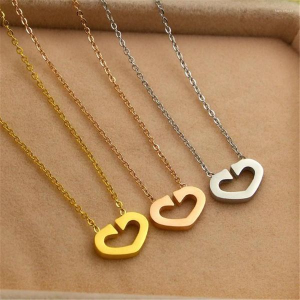 Pendentif Colliers Martic Romantique Simple Style Ouverture Amour Forme Lien Chaîne Collier De Mode Bijoux Pour Femme P145