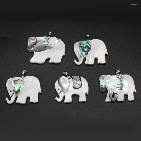 Pendentif Colliers Mascotte Éléphant Forme Naturel Coquille D'eau Douce Épissure Animal Bijoux Fabrication Collier Boucles D'oreilles Accessoires Cadeau