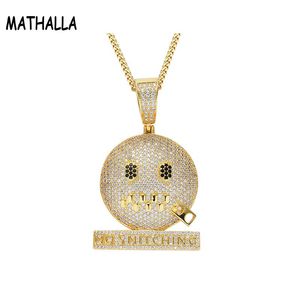 Hanger kettingen Mathalla gepersonaliseerde ritssluiting ketting vol zirkoon glitter goud zilver met Cubaanse ketting hiphop sieraden cadeau