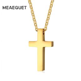 Hangende kettingen meaeguet christelijke kruis voor mannen vrouwen kruisbeeld mannelijke eeuwige kerk cruz religie ketting 20 "ketting