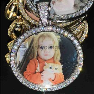 Hanger Kettingen Medaillon Aangepaste Foto Geheugen Foto Hanger Ketting Met Tennis Ketting Sieraden Gepersonaliseerde Zirconia Kettingen Charm Gift x0711