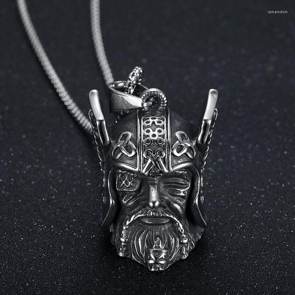 Pendentif Colliers Megin D Acier inoxydable Titane Humain Viking Pirate Guerrier Moteur Petite Cloche Hip Hop Chaîne Collier Pour Hommes Femmes Bijou