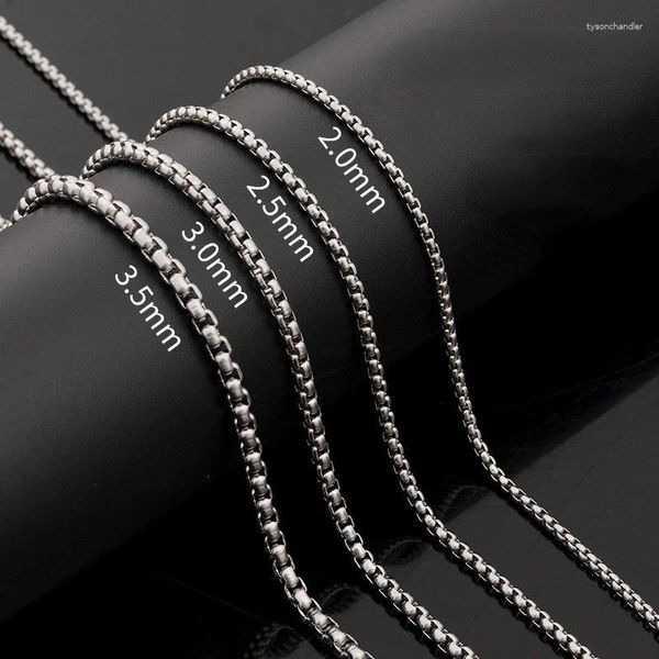 Pendentif Colliers Megin D Acier inoxydable Titanium Bijoux Accessoires Hip Hop Collier 2mm 3mm Perles carrées Chaînes pour hommes Femmes DIY