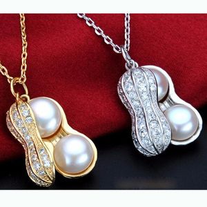 Pendentif Colliers MeiBaPJ Collier de perles d'arachide jaune naturel avec élégant pour les femmes bijouxpendentif