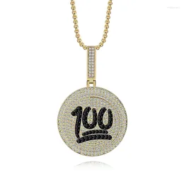 Pendentif Colliers Meirenpeiz Street Art Collier de mode Pour cent excellente vie Cuivre Zircon Hommes et femmes Hip Hop Style Bijoux