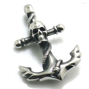 Collares pendientes Hombre Acero inoxidable 316L Cool Anchor Skull Gift