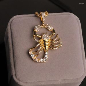 Collares colgantes Letra de moda para hombre Hip Hop Necklac Estilo Escorpión Forma con incrustaciones de circón Regalos de cumpleaños Actuaciones Ropa de fiesta Joyería