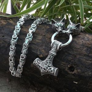 Colliers pendentifs hommes métal de haute qualité marteau celtique Viking loup empereur chaîne collier nordique amulette bijoux pendentif