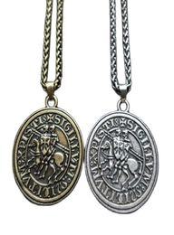 Colliers pendants hommes bijoux amulet viking double guerre cheval grec chevaliers Templit exquis Commémoratif Collier Shi3708741