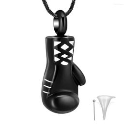 Pendentif Colliers Hommes Crémation Bijoux Boxer Gant De Boxe Souvenir Collier En Acier Inoxydable Cendres Urne Pour Mari Petit Ami Cadeau Commémoratif