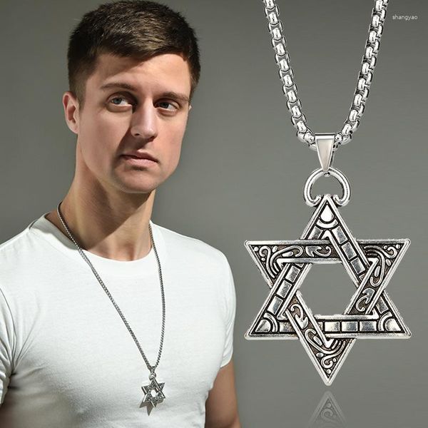 Colliers pendentiels Collier pour hommes Hip Hop Personnalité de la personnalité HALLE PULATION SIX MANG ACCESSOIRES STAR