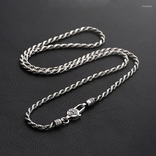 Collares colgantes cuerdas para hombres collar de 4 mm personalidad retro mantra mantra vajra tendencia joyas de moda