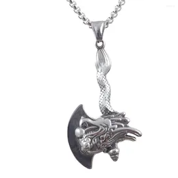 Colliers pendentifs en acier inoxydable viking viking dragon head hache collier
