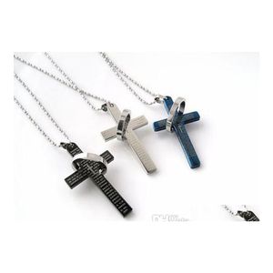 Hanger kettingen mannen roestvrijstalen ketting verklaring de Bijbel cross titanium man liefhebbers carshop2006 drop levering sieraden pendan dhlrh