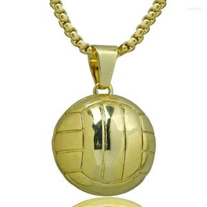 Pendentif Colliers Hommes Volleyball Collier En Acier Inoxydable Chaîne Or Couleur Balle Amant Sport Charme Athlétique Force Jewelry1