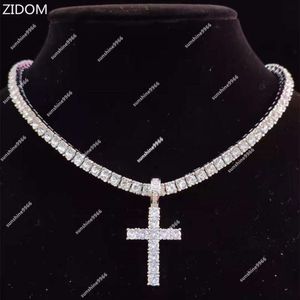 Pendentif Colliers Hommes Femmes Hip Hop Croix Collier avec 4mm Zircon Tennis Chaîne Glacé Bling Hiphop Bijoux Mode Cadeau 95