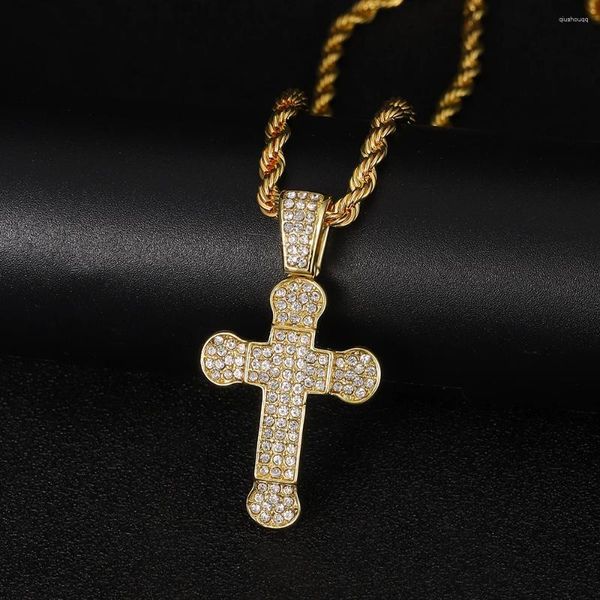 Colliers de pendentif Men Femmes Hip Hop Cross Collier avec chaîne Hiphop Iced Out Pendants Fashion Punk Jewelry Cadeaux