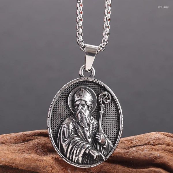 Collares colgantes Hombres Mujeres Vintage Acero inoxidable Dios cristiano Jehová Medalla Collar Oración Guardaespaldas Joyería Colgantes religiosos