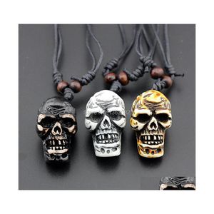 Hanger kettingen mannen dames imitatie yak bot carving horror devil devil skl Halloween ketting amet cadeau mn600 pendant drop levering jood dhx3u